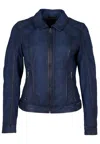 Mauritius Women's Sunny Rf Leather Jacket, Blue In Blue