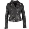 Mauritius Wild 2 Rf Leather Jacket In Dark Green In Black