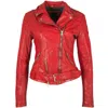 Mauritius Women's Wild Rf Leather Jacket, Lipstick Red In Red