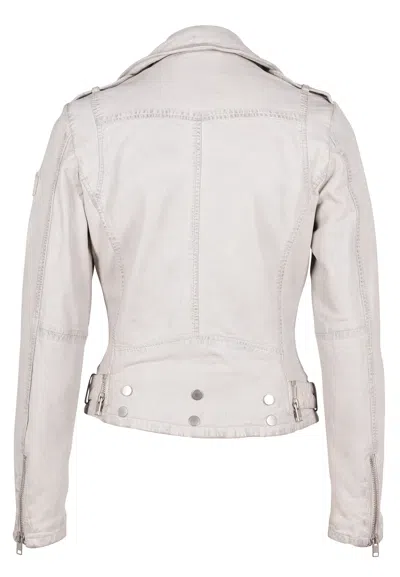 Mauritius Women's Wild Rf Leather Jacket, White