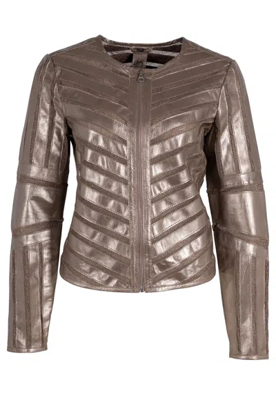 Mauritius Women's Yula Rf Leather Jacket, Silver