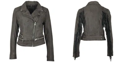 Mauritius Women's Zoe Rf Leather Jacket, Dark Grey