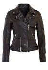 Mauritius Wild Rf Leather Jacket In Mahogany In Multi