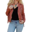 Mauritius Women's Red Sofia Rf Leather Jacket, Astro Dust In Yellow