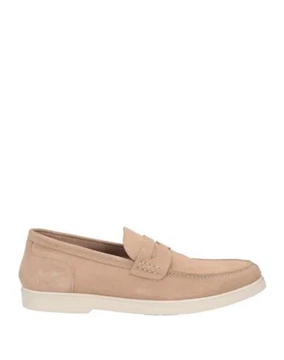 Maurizi Man Loafers Beige Size 7 Leather