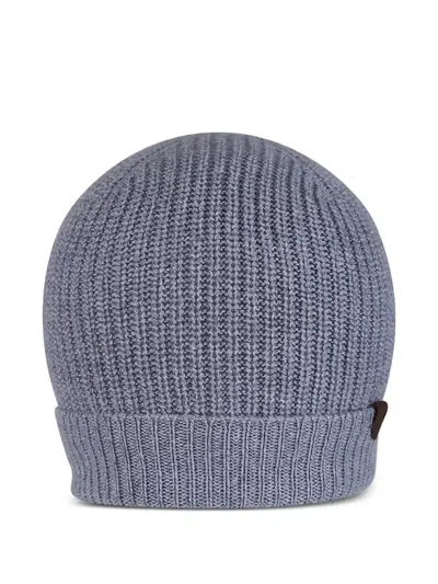 Maurizio Baldassari Brenta Ribbed Beanie Hat In Gray