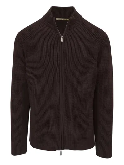 Maurizio Baldassari Brenta Zip-fastening Cardigan In Brown