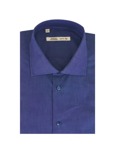 Maurizio Baldassari Buttoned Woven Shirt In Blue