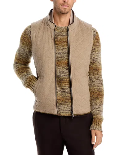 Maurizio Baldassari Cashmere Diamond Quilted Vest - Exclusive In Oatmeal