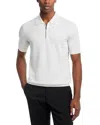Maurizio Baldassari Chevron Stitch Quarter Zip Polo Sweater In Cream