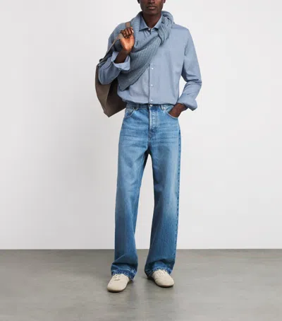 Maurizio Baldassari Cotton-lyocell Santini Shirt In Blue