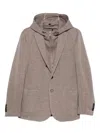 Maurizio Baldassari Hooded Panelled Jacket In Brown