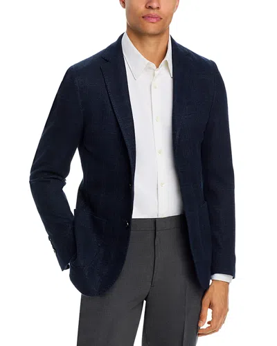 Maurizio Baldassari Linen & Cotton Plaid Jersey Unstructured Sport Coat In Blue