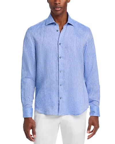 Maurizio Baldassari Linen Sport Shirt In Blue
