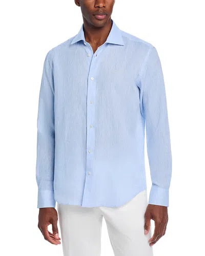 Maurizio Baldassari Linen Sport Shirt In Blue