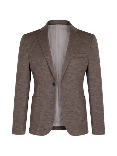 Maurizio Baldassari Long-sleeve Single-breasted Blazer In Brown