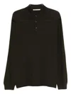 Maurizio Baldassari Long-sleeve Virgin-wool Polo Shirt In Green