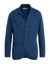 Maurizio Baldassari Man Cardigan Blue Size 40 Virgin Wool, Lycra In Blue