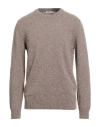 Maurizio Baldassari Man Sweater Khaki Size Xxl Virgin Wool, Cotton, Polyamide In Gray