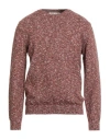 Maurizio Baldassari Man Sweater Orange Size Xl Virgin Wool, Cotton, Polyamide In Brown
