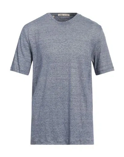 Maurizio Baldassari Man T-shirt Blue Size L Virgin Wool, Linen