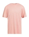 Maurizio Baldassari Man T-shirt Salmon Pink Size Xxl Virgin Wool, Linen