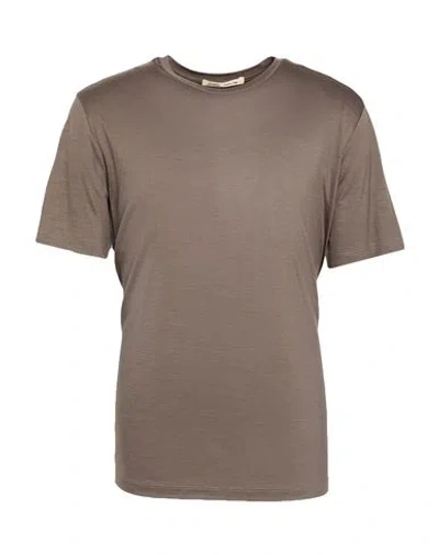 Maurizio Baldassari Man T-shirt Taupe Size L Virgin Wool In Brown