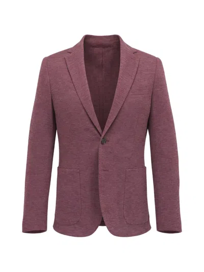Maurizio Baldassari Notched Lapel Single-breasted Blazer In Burgundy