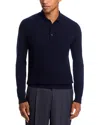 Maurizio Baldassari Parquet Stitch Long Sleeve Polo Sweater In Blue