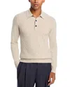 Maurizio Baldassari Parquet Stitch Long Sleeve Polo Sweater In Neutral