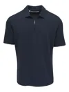 Maurizio Baldassari Chevron Stitch Quarter Zip Polo Sweater In Blue