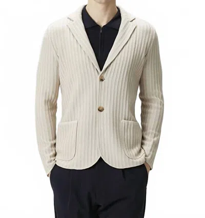 Maurizio Baldassari Soft Cashmere Rib Blazer In Light Beige In Neutral