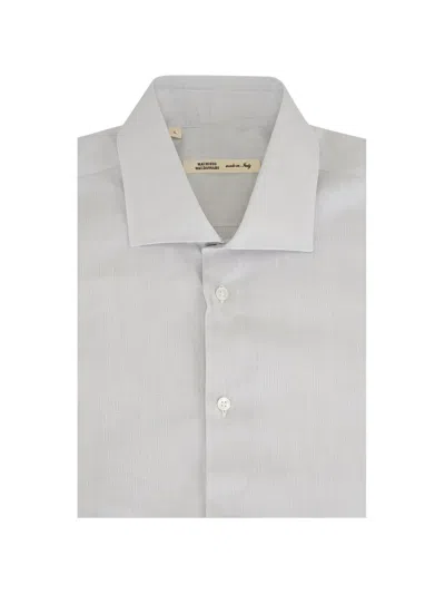 Maurizio Baldassari Spread-collar Pinstripe Shirt In White