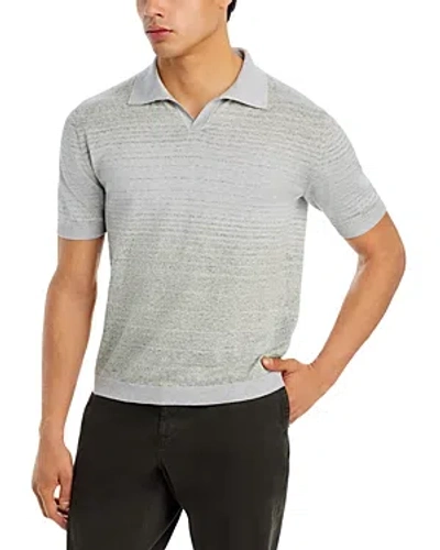 Maurizio Baldassari Tonal Stripe Knitted Slim Fit Polo Shirt In Gray