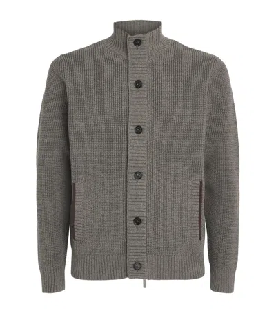 Maurizio Baldassari Virgin Wool Brenta Cardigan In Gray