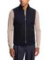 Maurizio Baldassari Wool Channel Quilt Travel Vest In Blue