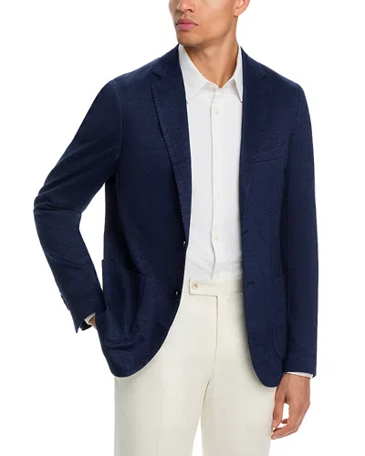 Maurizio Baldassari Wool, Linen, & Silk Jersey Unstructured Sport Coat In Blue