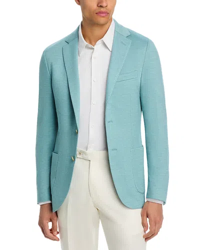 Maurizio Baldassari Wool, Linen, & Silk Jersey Unstructured Sport Coat In Green