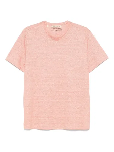 Maurizio Baldassari Wool-linen T-shirt In Pink