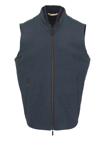Maurizio Baldassari Zip-up Gilet In Blue