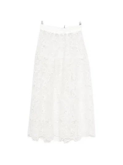 Maurizio Braschi Lace Midi Skirt In White
