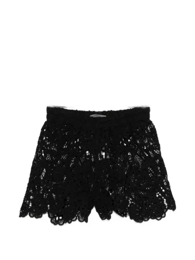 Maurizio Braschi Lace Mini Shorts In Black