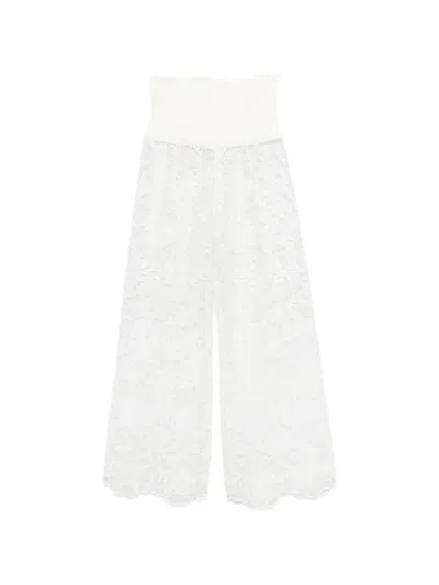 Maurizio Braschi Lace Wide-leg Trousers In White