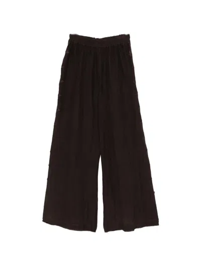 Maurizio Braschi Wide-leg Trousers In Brown