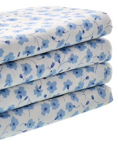 Maurizio Italy 200 Thread Count 4pc Sheet Set In Blue