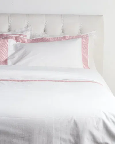 Maurizio Italy Basket Weave Duvet Set In Pink