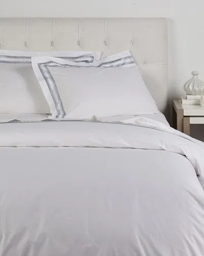 Maurizio Italy Jaws Embroidered Duvet Set In White
