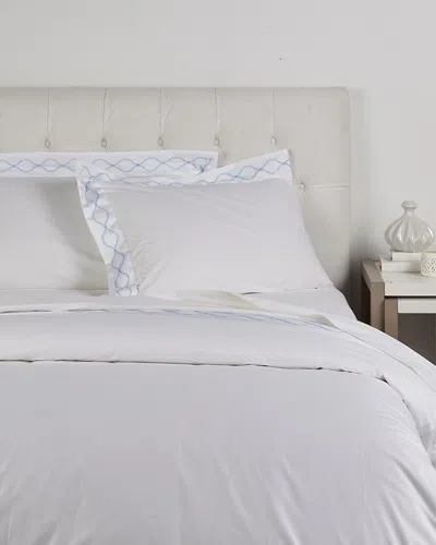 Maurizio Italy Royal Light Blue Trellis Embroidered Duvet Set
