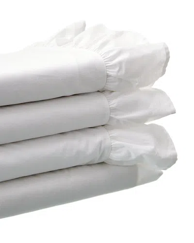Maurizio Italy Ruffle Sheet Set In White