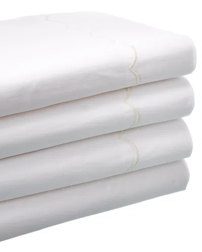 Maurizio Italy Scallop Sheet Set In White